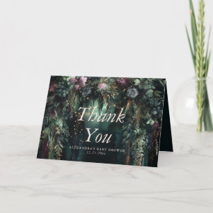 Carte De Remerciements Forêt enchantée Bois pourpre Baby shower Rose