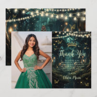 Forêt enchantée vert émeraude Quinceañera Photo