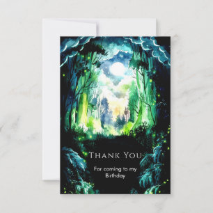 Carte De Remerciements Forêt étincelante Bois Anniversaire