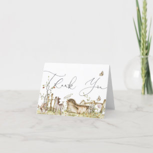 Carte De Remerciements Forêt forestière Animaux Baby shower ou anniversai