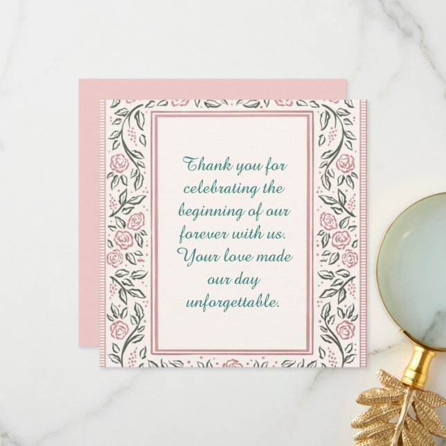 Carte De Remerciements Forever Begins Today (Devant/Arrière en situation)