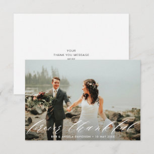 Carte De Remerciements Forever Thankful magnifique script mariage