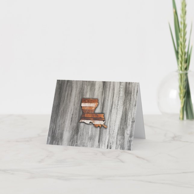 Carte De Remerciements Forme de Louisiane rustique (Devant)