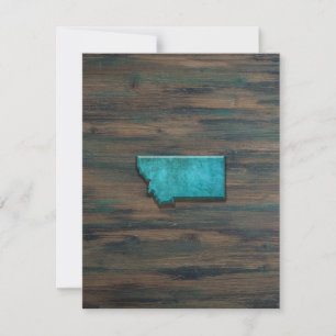 Carte De Remerciements Forme d'état du Montana Turquoise