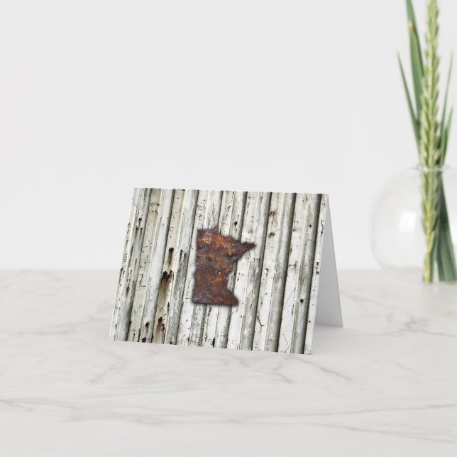 Carte De Remerciements Forme rustée du Minnesota (Devant)