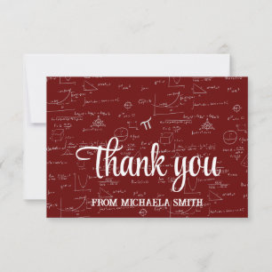 Carte De Remerciements Formules de mathématiques bordeaux élégantes pour