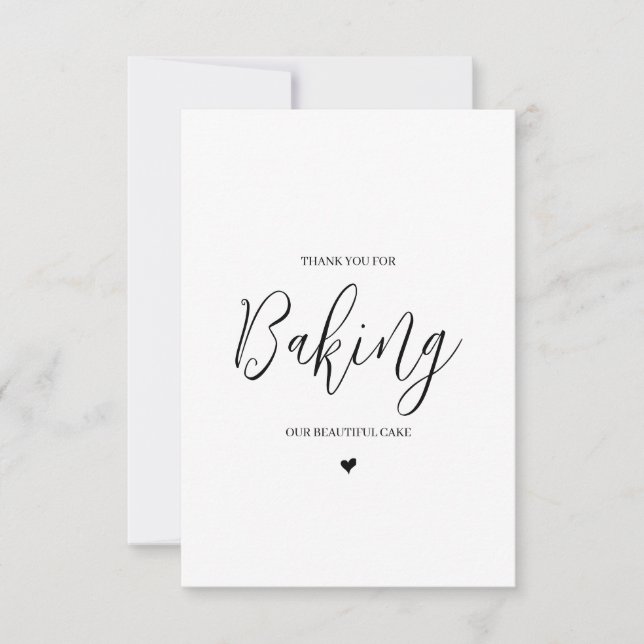 Carte de remerciements fournisseur mariage - Baker (Devant)