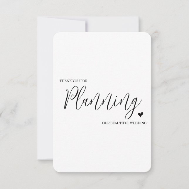 Carte de remerciements fournisseur mariage - Plani (Devant)