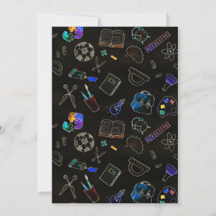 Carte De Remerciements Fournitures scolaires motifs, école