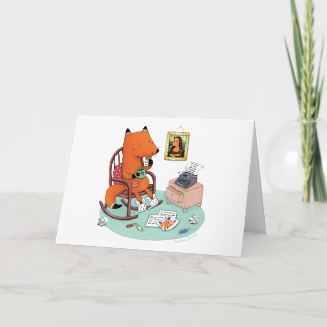 Carte De Remerciements Fox écrit une lettre de Rosalinde Bonnet (Devant)
