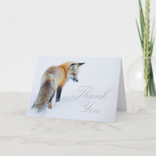 Carte De Remerciements Fox rouge en hiver