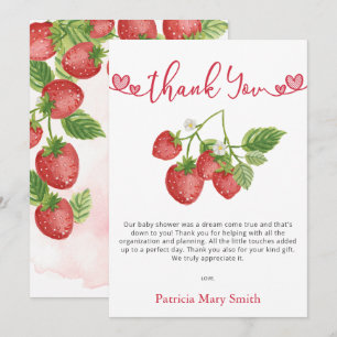 Carte De Remerciements Fraise Berry été Baby shower doux