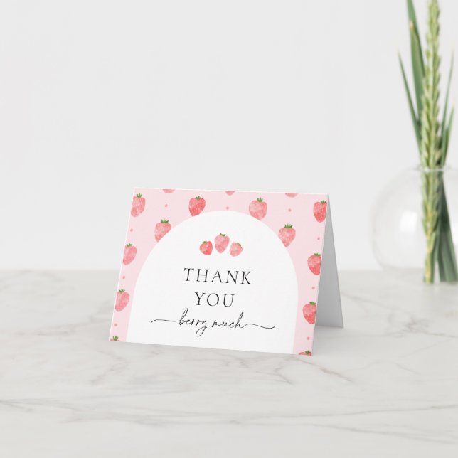 Carte de remerciements fraise | Berry Merci (Devant)
