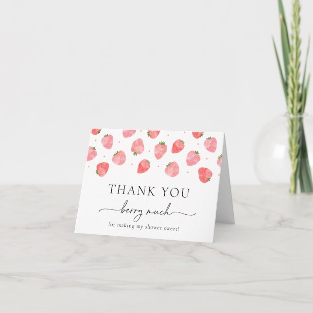 Carte de remerciements fraise | Berry Merci (Devant)