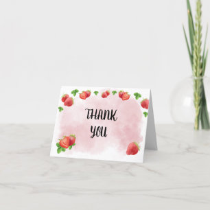 Carte De Remerciements Fraise Berry Sweet 1er Anniversaire