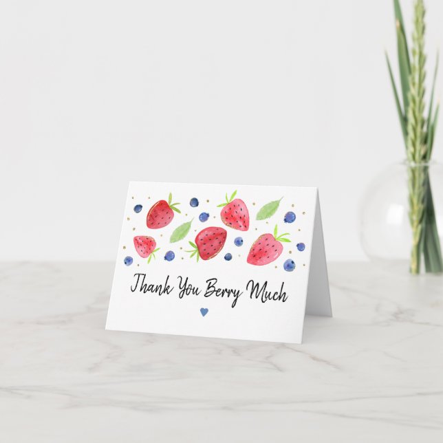 Carte De Remerciements Fraise bleuet Berry Sweet Anniversaire (Devant)