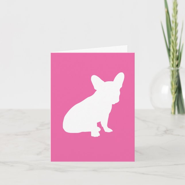 Carte De Remerciements Français Baby shower Buldog Français Rose (Devant)