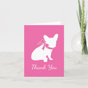 Carte De Remerciements Français Baby shower Bulldog Français Français ros