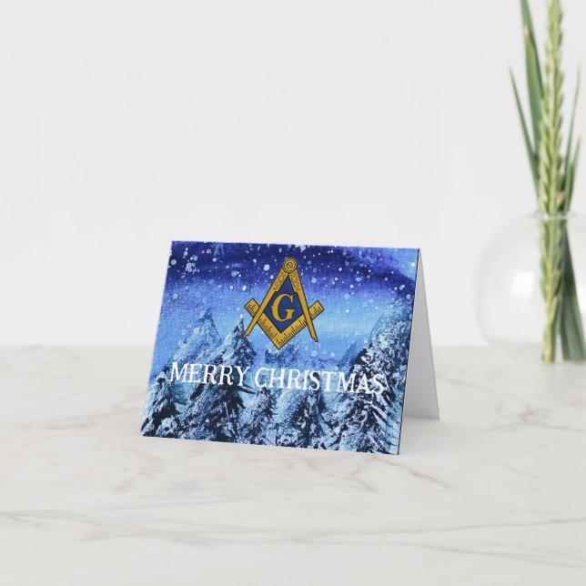 Carte De Remerciements Freemason Mason Freemason Noël (Devant)