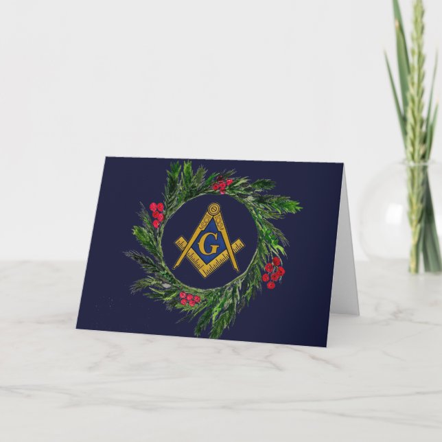 Carte De Remerciements Freemason Mason Freemason Noël (Devant)