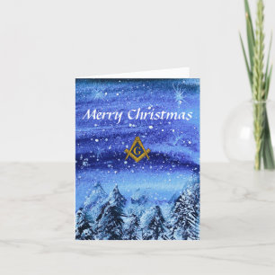 Carte De Remerciements Freemason Masonic Carré et Compass Noël