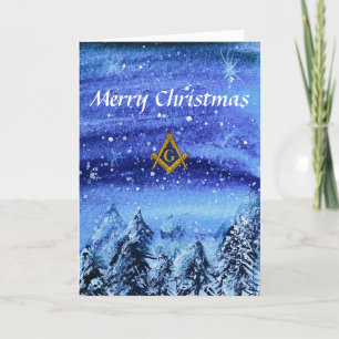 Carte De Remerciements Freemason Masonic Carré et Compass Noël