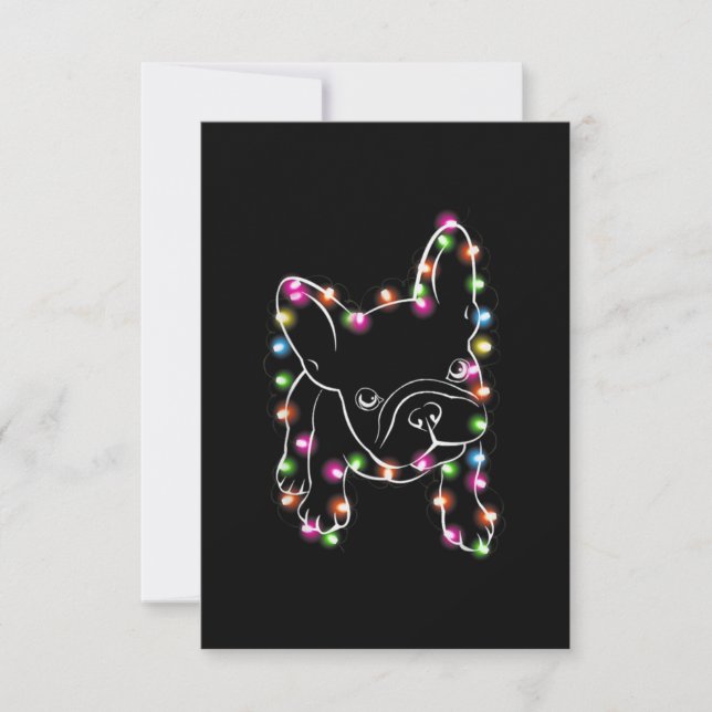 Carte De Remerciements French Bulldog Christmas Light (Devant)