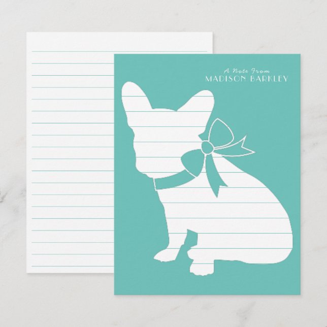 Carte De Remerciements French Bulldog Frenchie Chien Chien Chien Chien Ch (Devant / Derrière)