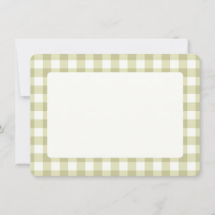 Carte De Remerciements French Country Meadow En vichy - sauge vert plaid.