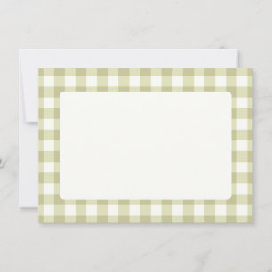 Carte De Remerciements French Country Meadow En vichy - sauge vert plaid.