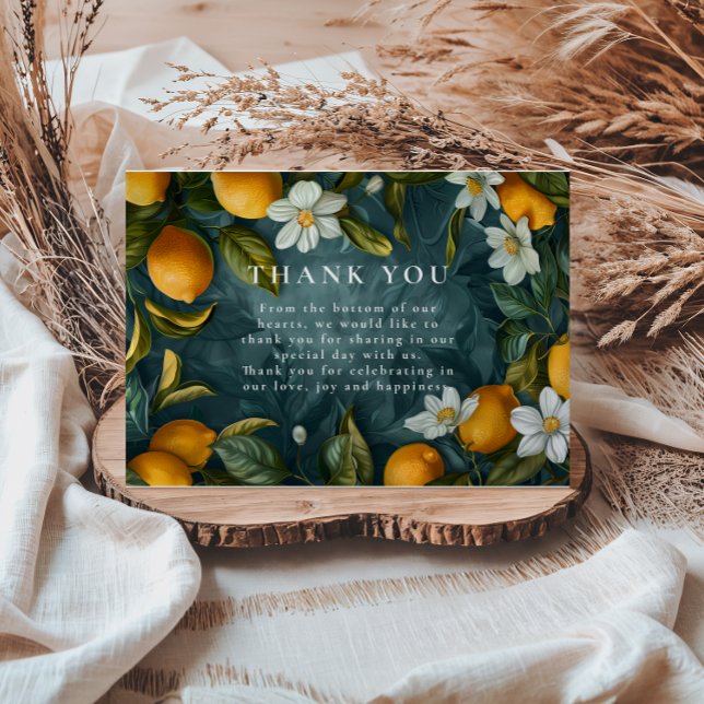 Carte De Remerciements Fresh Lemon Grove Botanical Wedding (Créateur téléchargé)