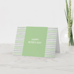 Carte De Remerciements Fret Stripe Pistachio Joyeux Boss Day