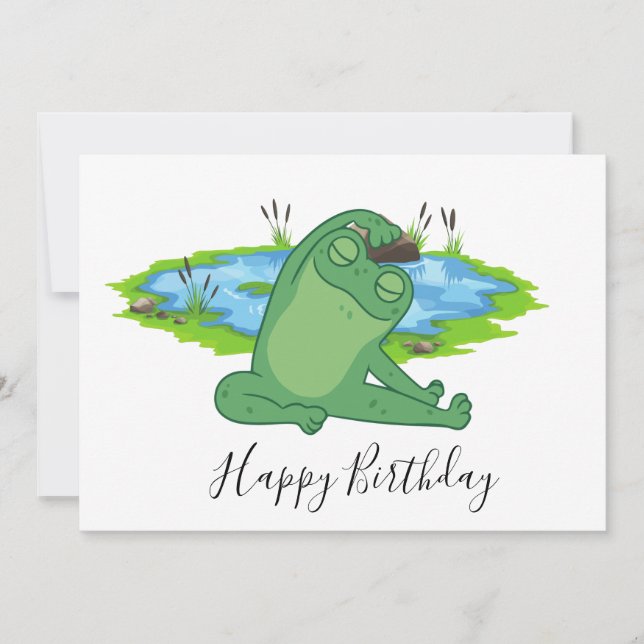 Carte De Remerciements Frog Yoga Joyeux anniversaire (Devant)