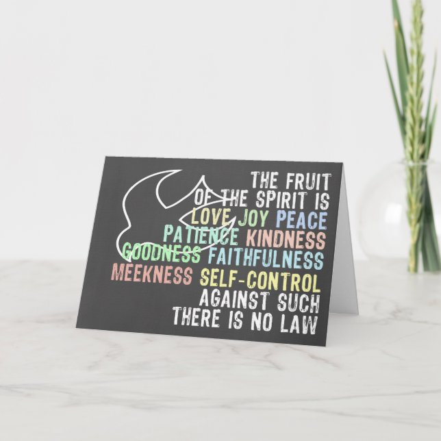 Carte De Remerciements Fruit de l'Esprit Chalkboard Look Bible Verse (Devant)