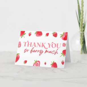 Carte De Remerciements Fruit fraise Berry Sweet rose rouge pliable