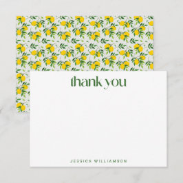 Carte De Remerciements Fruit Motif Citron d'été Fête des mariées sur mesu
