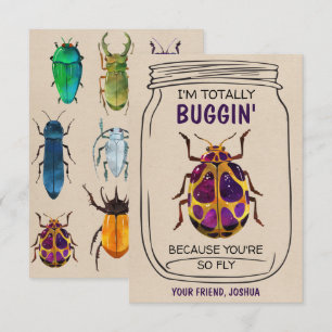 Carte De Remerciements Fun Bug Valentines Day Card Beatle