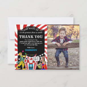Carte De Remerciements Fun Circus Carvinal Kids  Anniversaire