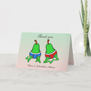 Carte De Remerciements Fun Gay paire de poires Mariage
