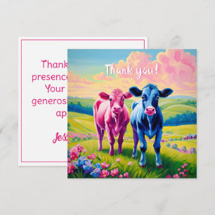 Carte De Remerciements Fun Heifer ou Bull Genre Revela
