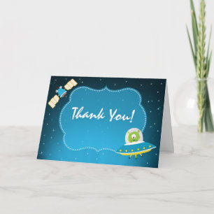 Carte De Remerciements Fun Outer Space Alien Boy Thank You Card