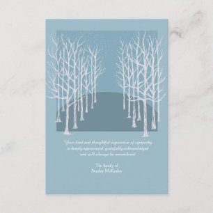 Carte de remerciements funèbre de photo d'arbres