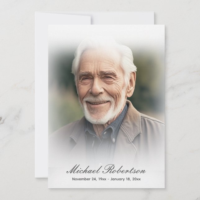 Carte De Remerciements Funérailles commémoratives Ajouter un message phot (Devant)