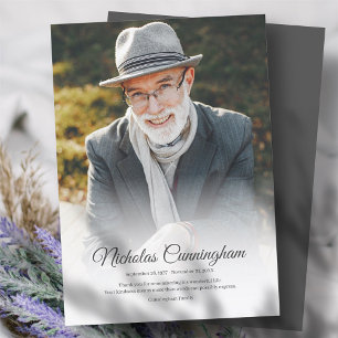 Carte De Remerciements Funérailles commémoratives Classique moderne Photo