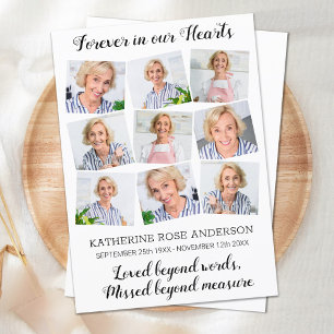 Carte De Remerciements Funérailles commémoratives de conservation de coll