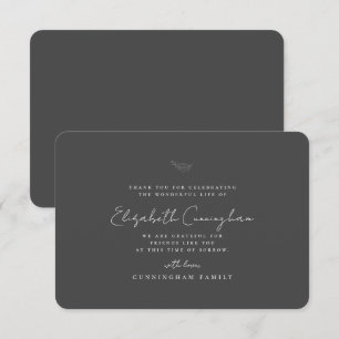 Carte De Remerciements Funérailles commémoratives Moderne Simple Élégant 