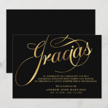 Funérailles de calligraphie noire et or espagnole 