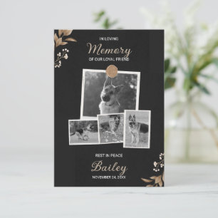Carte De Remerciements Funérailles de mémoire amoureuse de chien