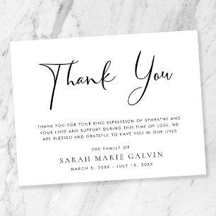Carte De Remerciements Funérailles minimal moderne élégant