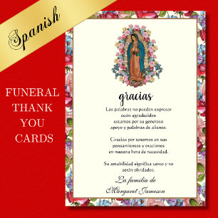 Carte De Remerciements Funérailles Religieux Guadalupe Condolence Sympath